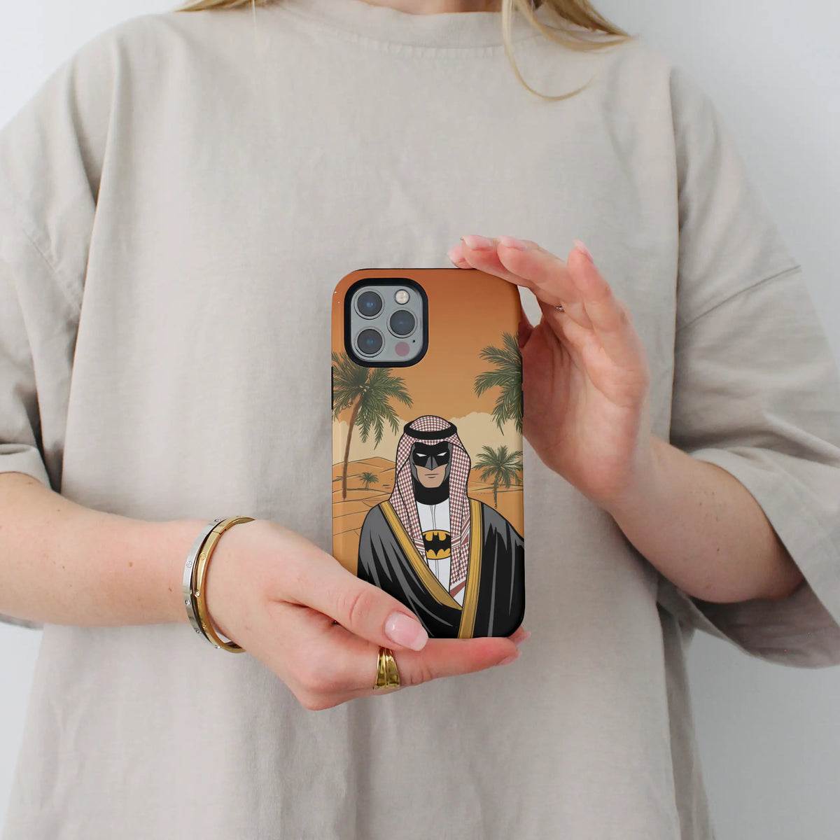 Desert Guardian iPhone case — heritage artwork on a dual-layer MagSafe shell