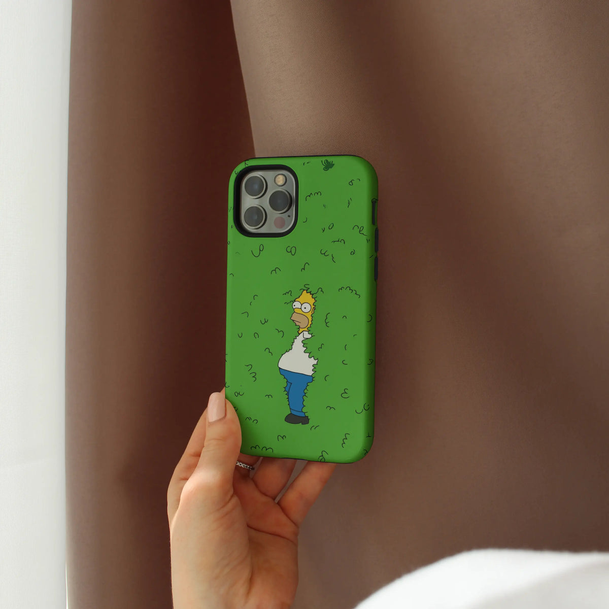 Homer Fade iPhone case — gradient pop art on a dual-layer MagSafe shell
