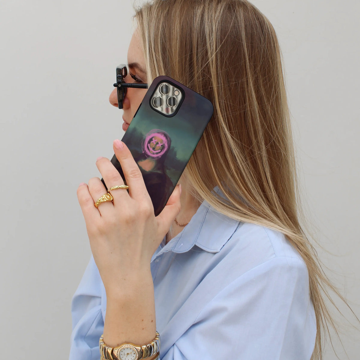 Mona X iPhone case — bold reimagined portrait on a MagSafe shell