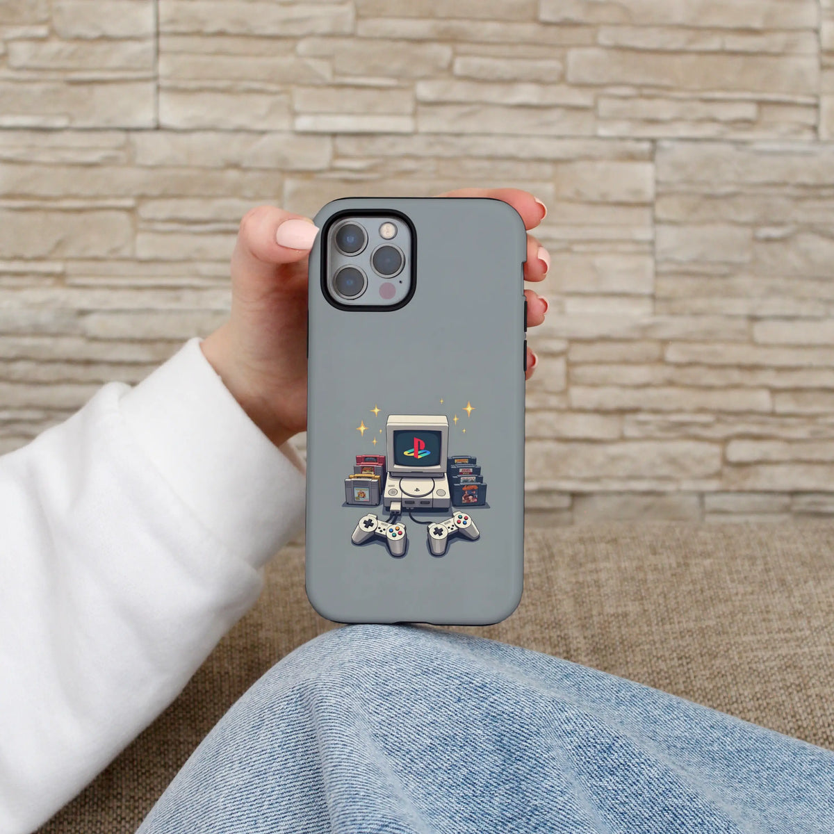 Retro Gaming iPhone case — classic console artwork on a MagSafe shell