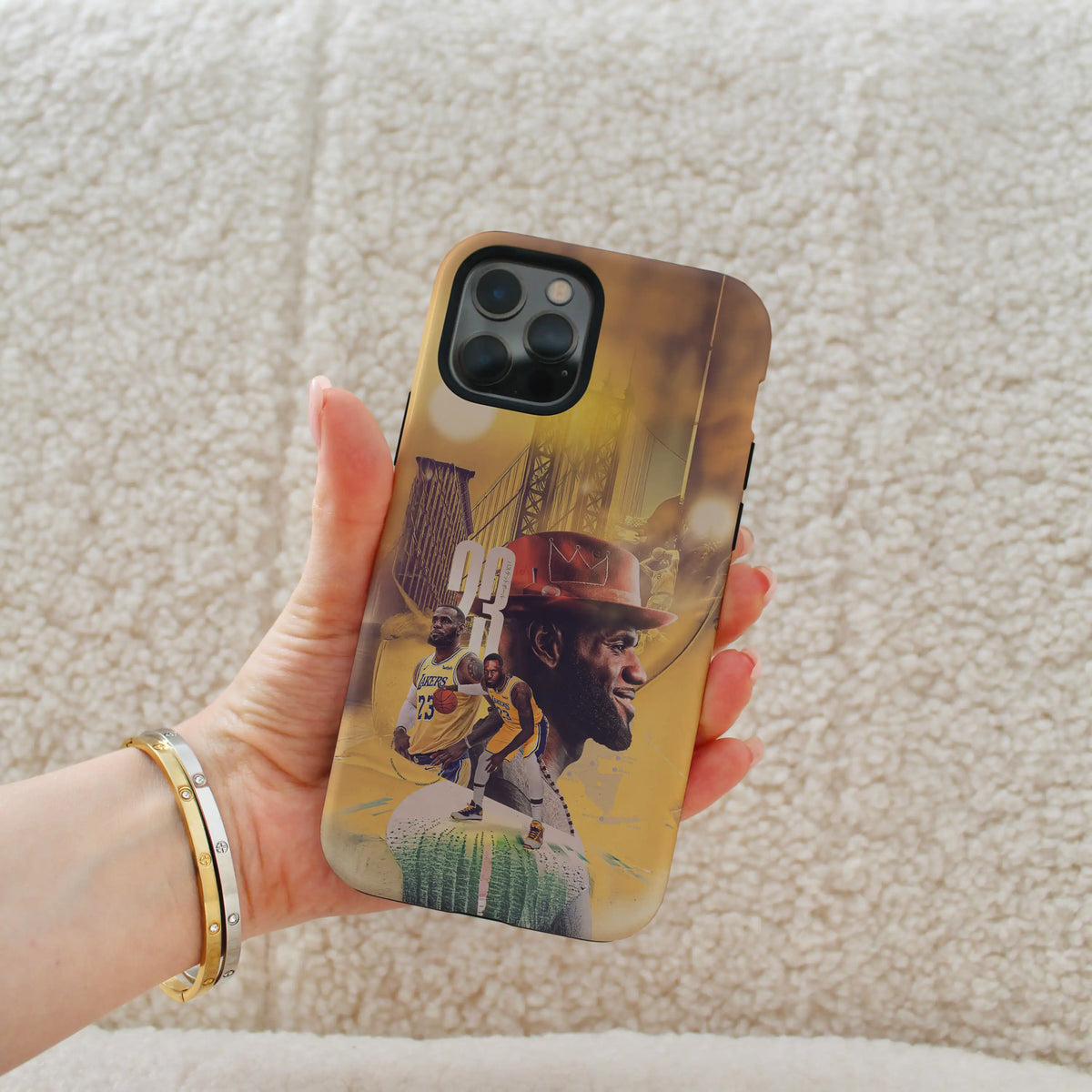 The Crown iPhone case — basketball fan artwork on a dual-layer MagSafe shell