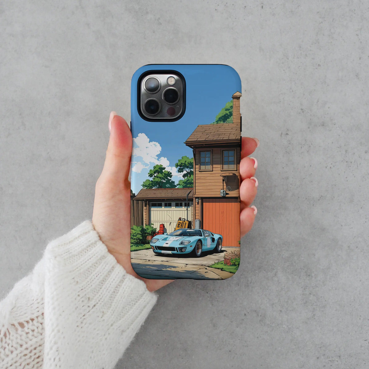 The GT40 iPhone case — 1960s racing legend artwork on a MagSafe shell